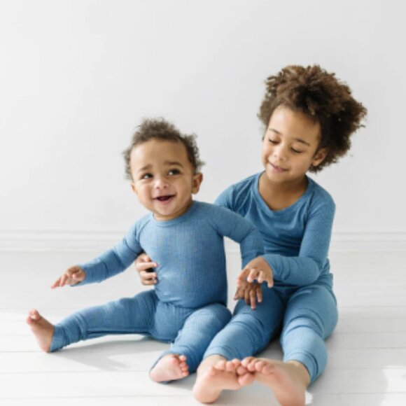 Little Sleepies Heather Blue Ribbed Crescent Zippy 2T - Picture 1 of 3